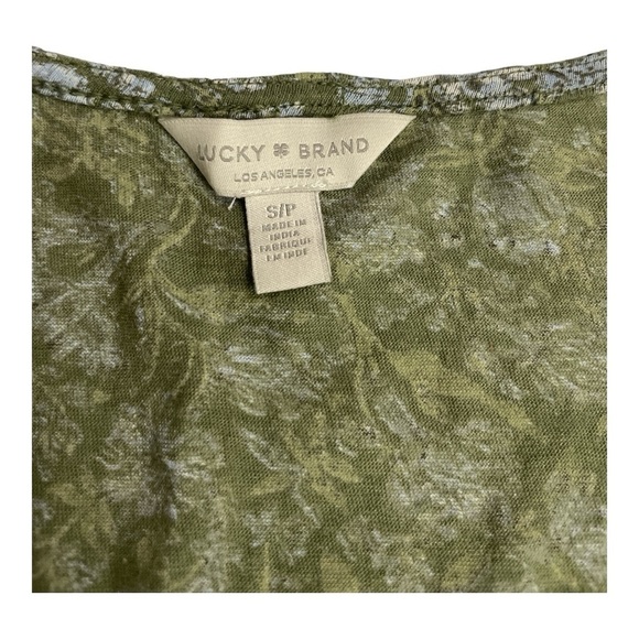 Lucky brand peplum Green Blue floral blouse/ Top size S/P - Picture 8 of 13